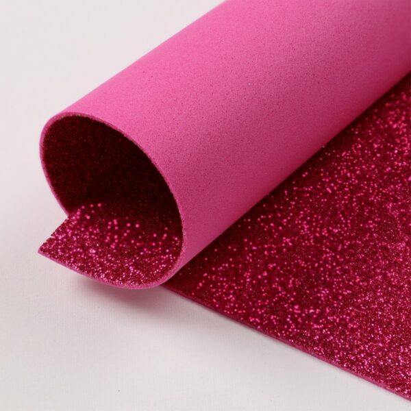 Fogli Gomma Crepla Glitter 14 colori spessore 1,6mm - Misura 33x25cm - Fucsia