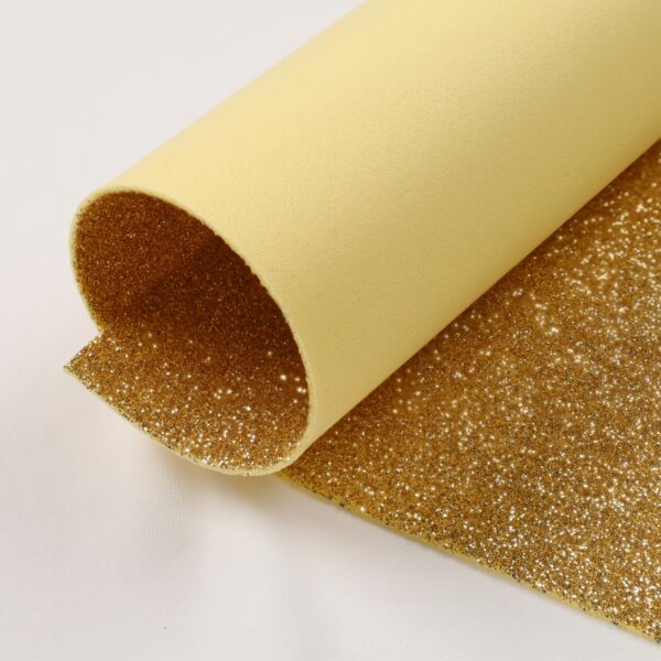 Fogli Gomma Crepla Glitter 14 colori spessore 1,6mm - Misura 33x25cm - Nudo-Oro