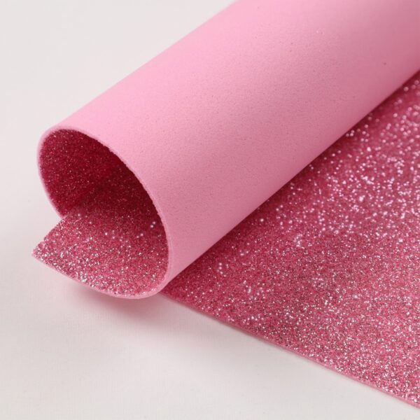 Fogli Gomma Crepla Glitter 14 colori spessore 1,6mm - Misura 33x25cm - Rosa
