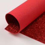 Fogli Gomma Crepla Glitter 14 colori spessore 1,6mm - Misura 33x25cm - Rosso