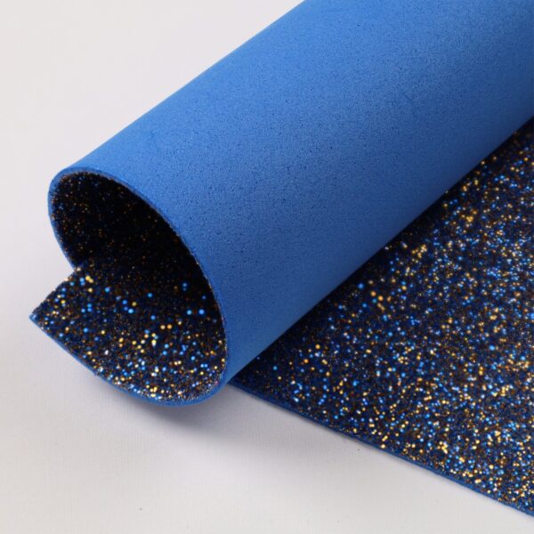 Tessuto Gomma Crepla Glitter Al Metro - Royal-Oro