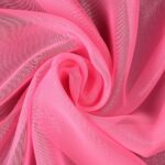 Tessuto Chiffon Glitter - Colore Fucsia Fluo - Glitter Argento -Mezzo Metro