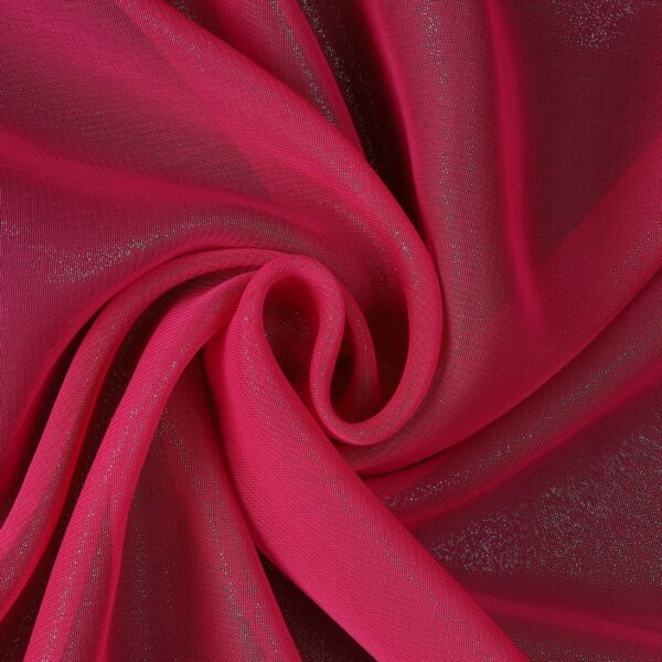 Tessuto Chiffon Glitter - Colore Fucsia - Glitter Argento