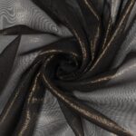 Tessuto Chiffon Glitter - Colore Nero - Glitter Oro - Mezzo Metro