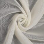 Tessuto Chiffon Glitter - Colore Panna - Glitter Argento - Mezzo Metro