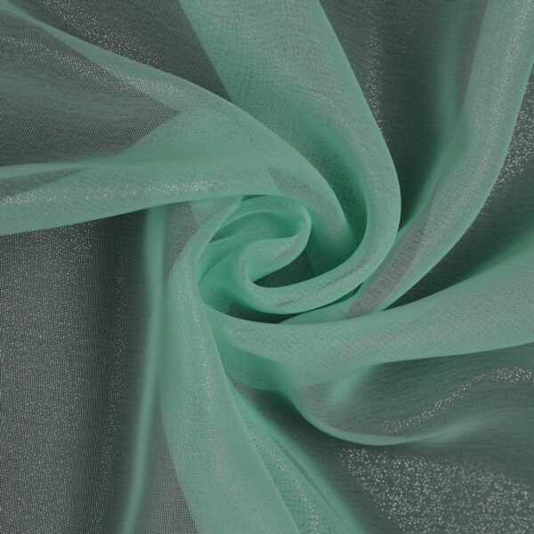 Tessuto Chiffon Glitter - Colore Tiffany - Glitter Argento - Mezzo Metro