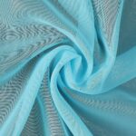 Tessuto Chiffon Glitter - Colore Turchese Chiaro - Glitter Argento - Mezzo Metro