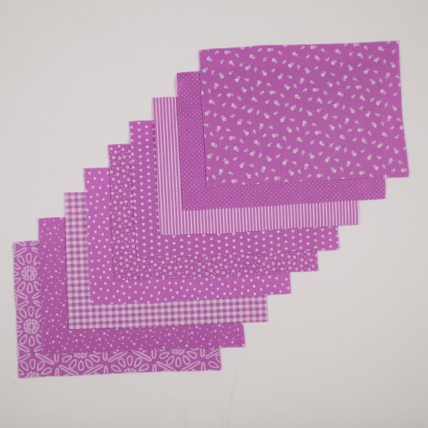 Pacco Assortito Pannolenci Stampato Fantasia 9 Fantasie Assortite - Glicine - Misura 20x30cm