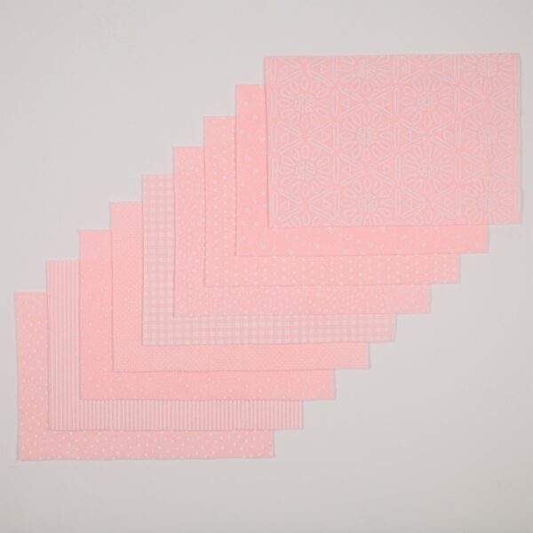 Pacco Assortito Pannolenci Stampato Fantasia 9 Fantasie Assortite - Rosa Baby - Misura 20x30cm