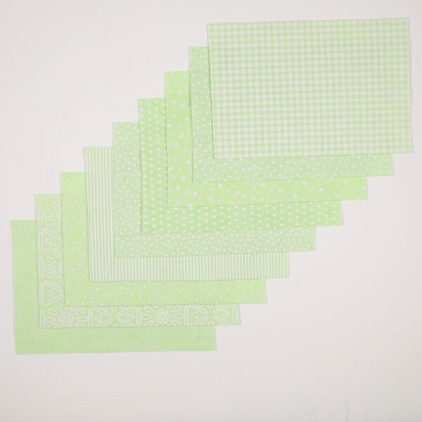 Pacco Assortito Pannolenci Stampato Fantasia 9 Fantasie Assortite - Verde Menta - Misura 20x30cm