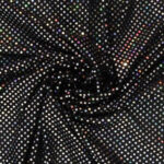 Tessuto Maglina Lurex con Paillettes Cangianti Effetto Madreperla - Nero - Mezzo Metro