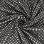 Tessuto Maglina Lurex con Paillettes Cangianti Effetto Madreperla - Nero Argento - Mezzo Metro