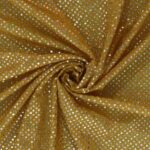 Tessuto Maglina Lurex con Paillettes Cangianti Effetto Madreperla - Oro - Mezzo Metro