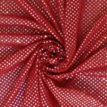 Tessuto Maglina Lurex con Paillettes Cangianti Effetto Madreperla - Rosso - Mezzo Metro