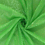 Tessuto Maglina Lurex con Paillettes Cangianti Effetto Madreperla - Verde Fluo - Mezzo Metro