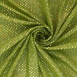 Tessuto Maglina Lurex con Paillettes Cangianti Effetto Madreperla - Verde Mela - Mezzo Metro