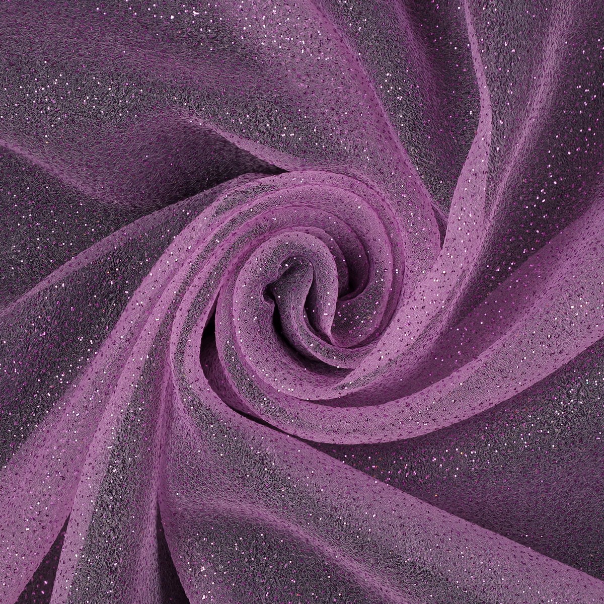 Tessuto Organza Glitter - Glicine Glitter Viola - Mezzo Metro