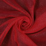 Tessuto Organza Glitter - Rosso Glitter Rosso - Mezzo Metro