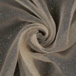 Tessuto Organza Glitter - Panna Glitter Oro - Mezzo Metro