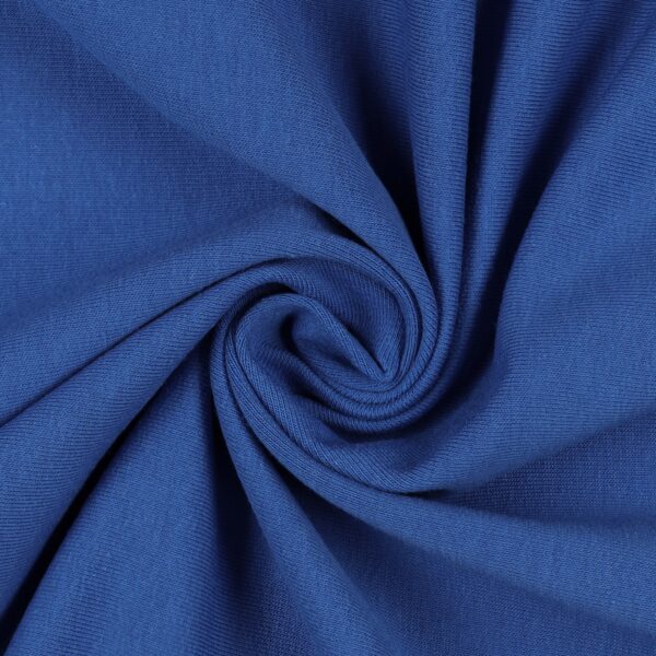 Tessuto Felpa Cotone Non Garzata - Denim