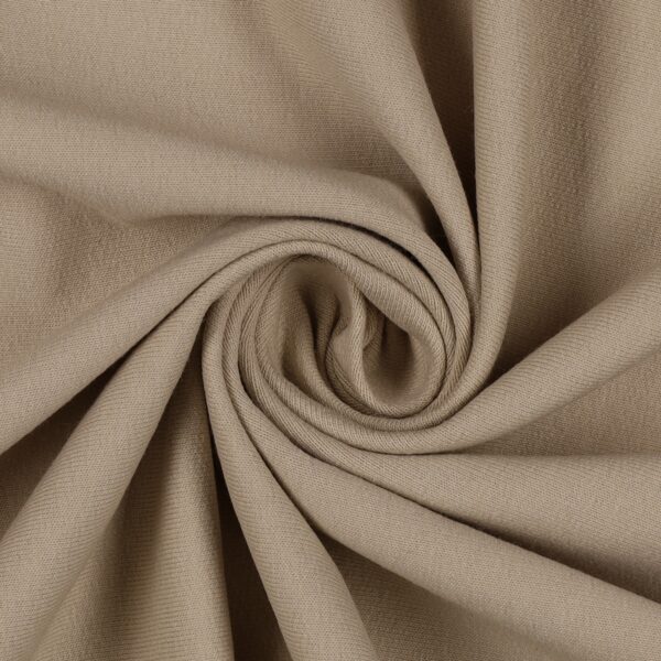 Tessuto Felpa Cotone Non Garzata - Beige - Mezzo Metro