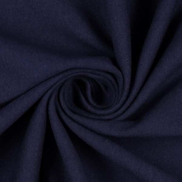 Tessuto Felpa Cotone Non Garzata - Blu Tampone - Mezzo Metro