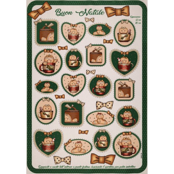 Pannello Pannolenci Stampa Natalizia Classica Gingerbread GM1138 - 50x70cm