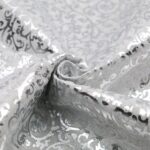 Pannolenci Placcato Oro e Argento Al Metro - Disegno Barocco - Bianco - Mezzo Metro