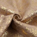 Pannolenci Placcato Oro e Argento Al Metro - Disegno Fiore - Beige Melange