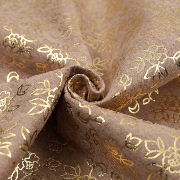 Pannello Pannolenci Placcato Oro e Argento - Disegno Fiore - Beige Melange