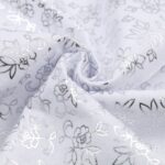 Pannolenci Placcato Oro e Argento Al Metro - Disegno Fiore - Bianco