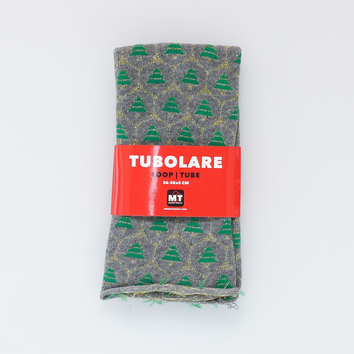 Tubolare Elasticizzato In Maglia - Alberello Glitter 8cm Grigio Scuro
