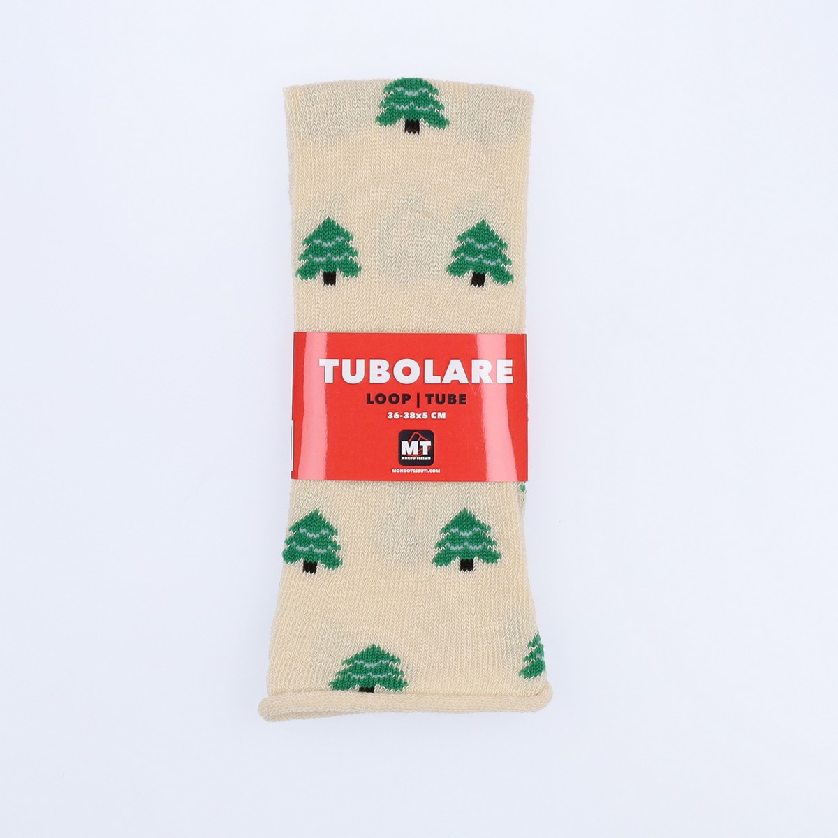 Tubolare Elasticizzato In Maglia - Alberello 5cm Panna
