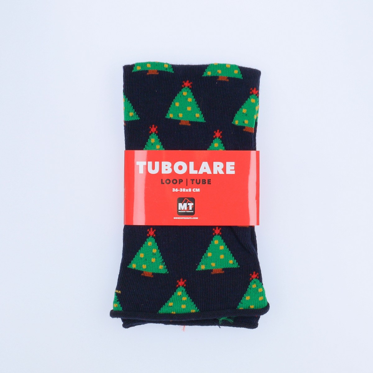 Tubolare Elasticizzato In Maglia - Alberello 8cm Blu Navy