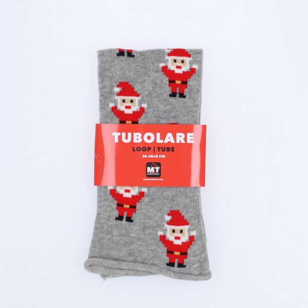 Tubolare Elasticizzato In Maglia - Babbo Natale 8cm Grigio Chiaro