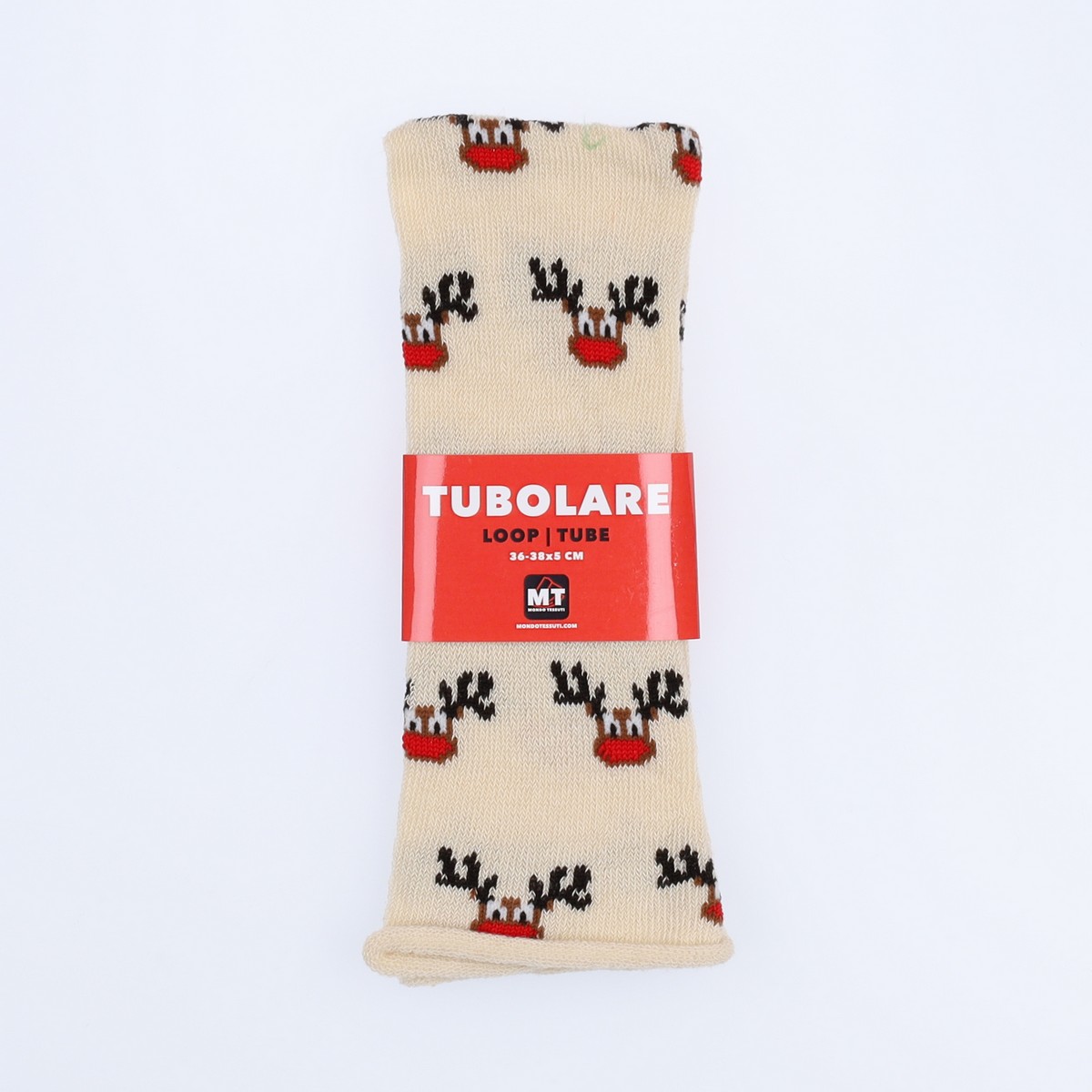 Tubolare Elasticizzato In Maglia - Renna 5cm Panna