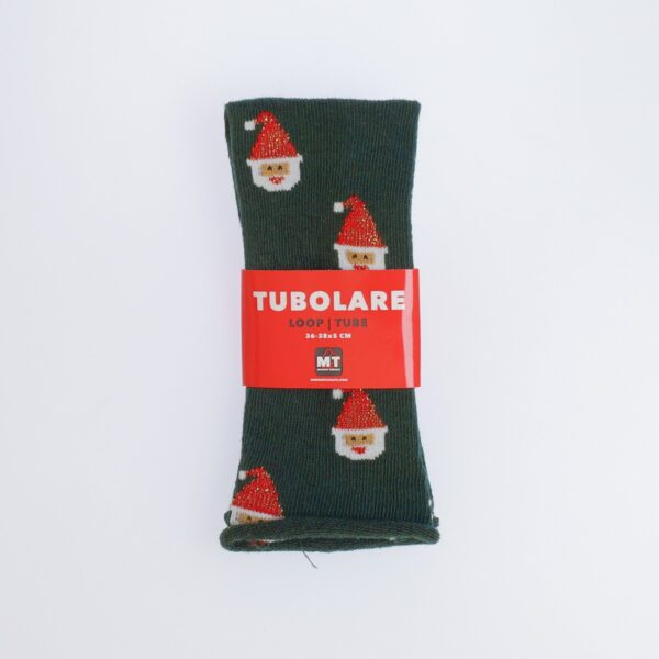 Tubolare Elasticizzato In Maglia - Babbo Natale Cappello Glitter 5cm Verde Inglese