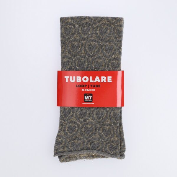 Tubolare Elasticizzato In Maglia - Cuore Glitter 8cm Grigio Scuro