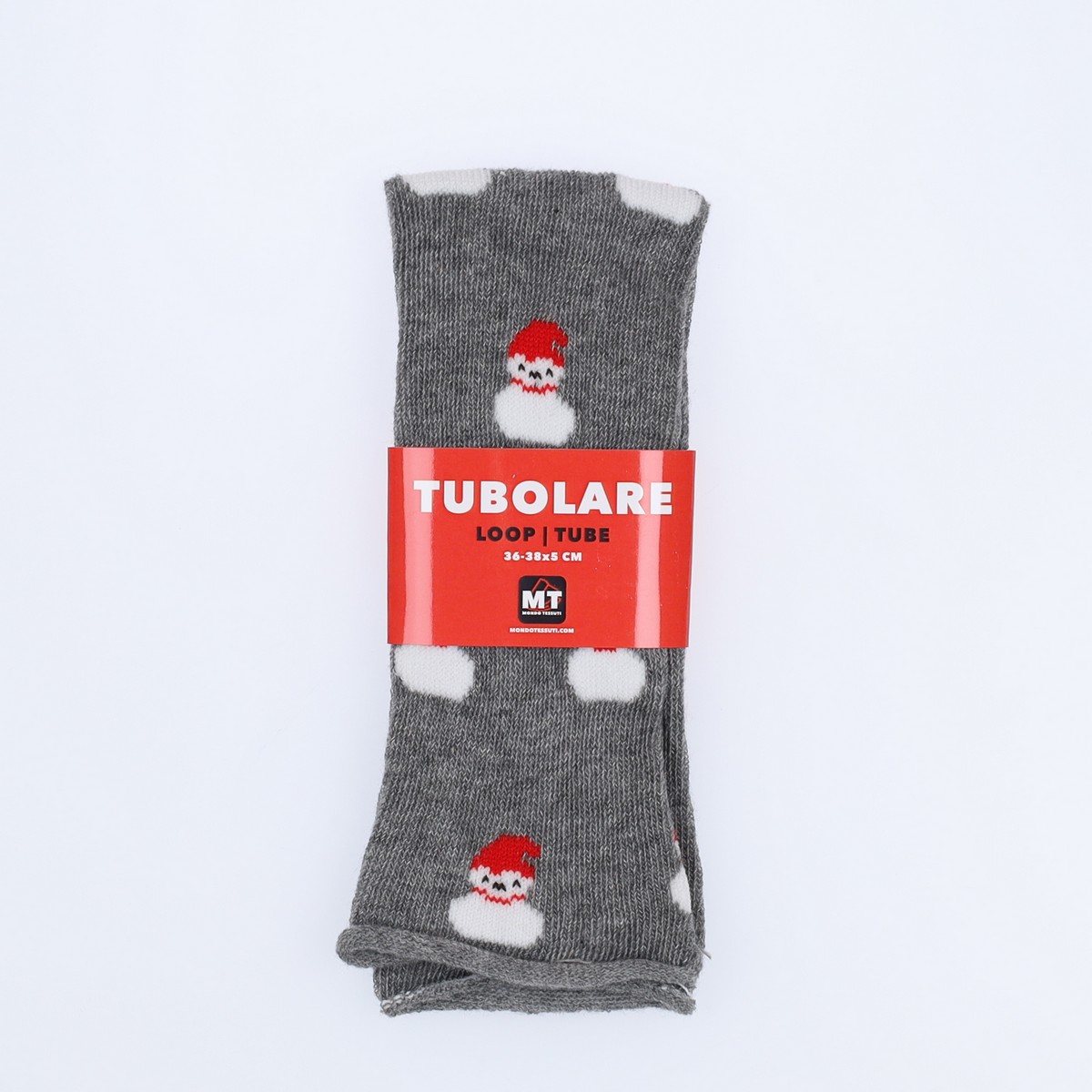 Tubolare Elasticizzato In Maglia - Pupazzo Di Neve 5cm Grigio Scuro