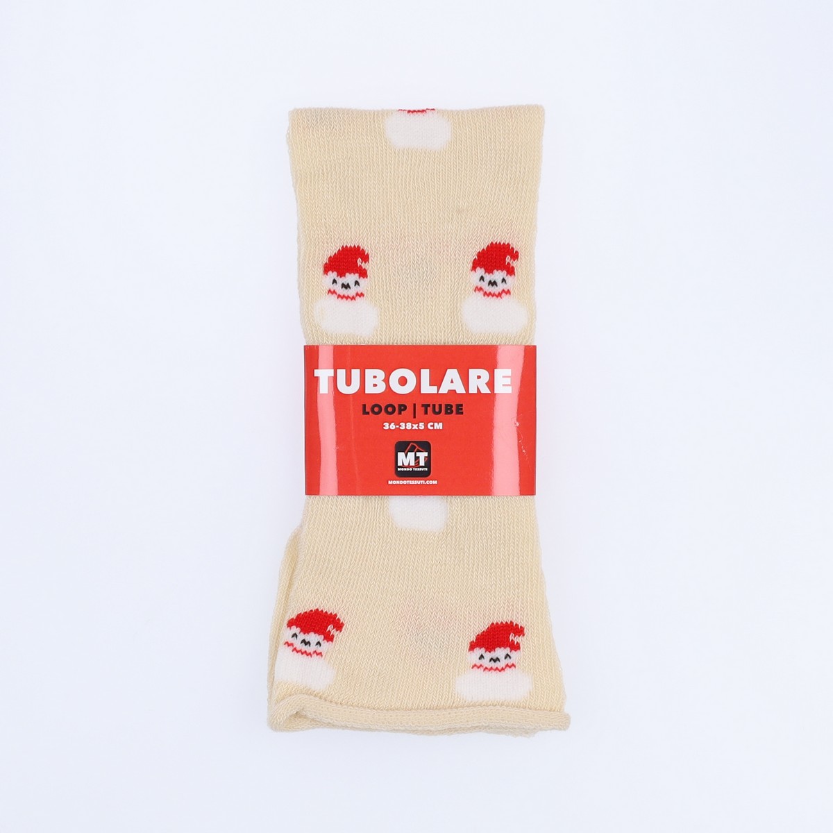 Tubolare Elasticizzato In Maglia - Pupazzo Di Neve 5cm Panna