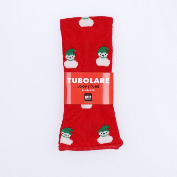 Tubolare Elasticizzato In Maglia - Pupazzo Di Neve 5cm Rosso