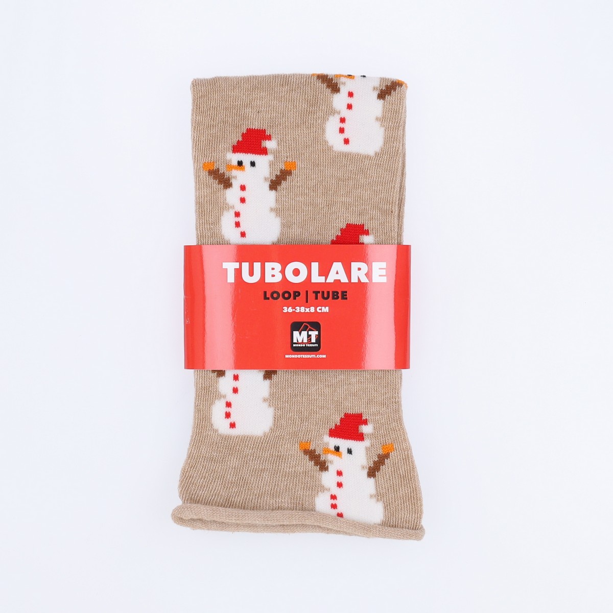Tubolare Elasticizzato In Maglia - Pupazzo Di Neve 8cm Tortora