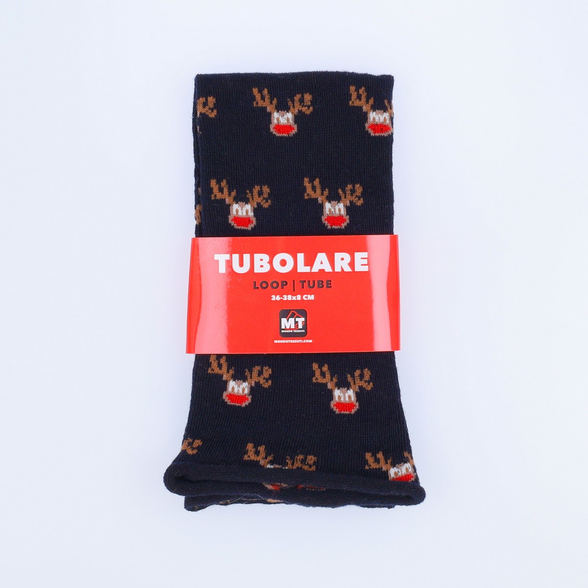 Tubolare Elasticizzato In Maglia - Renna 8cm Blu Navy