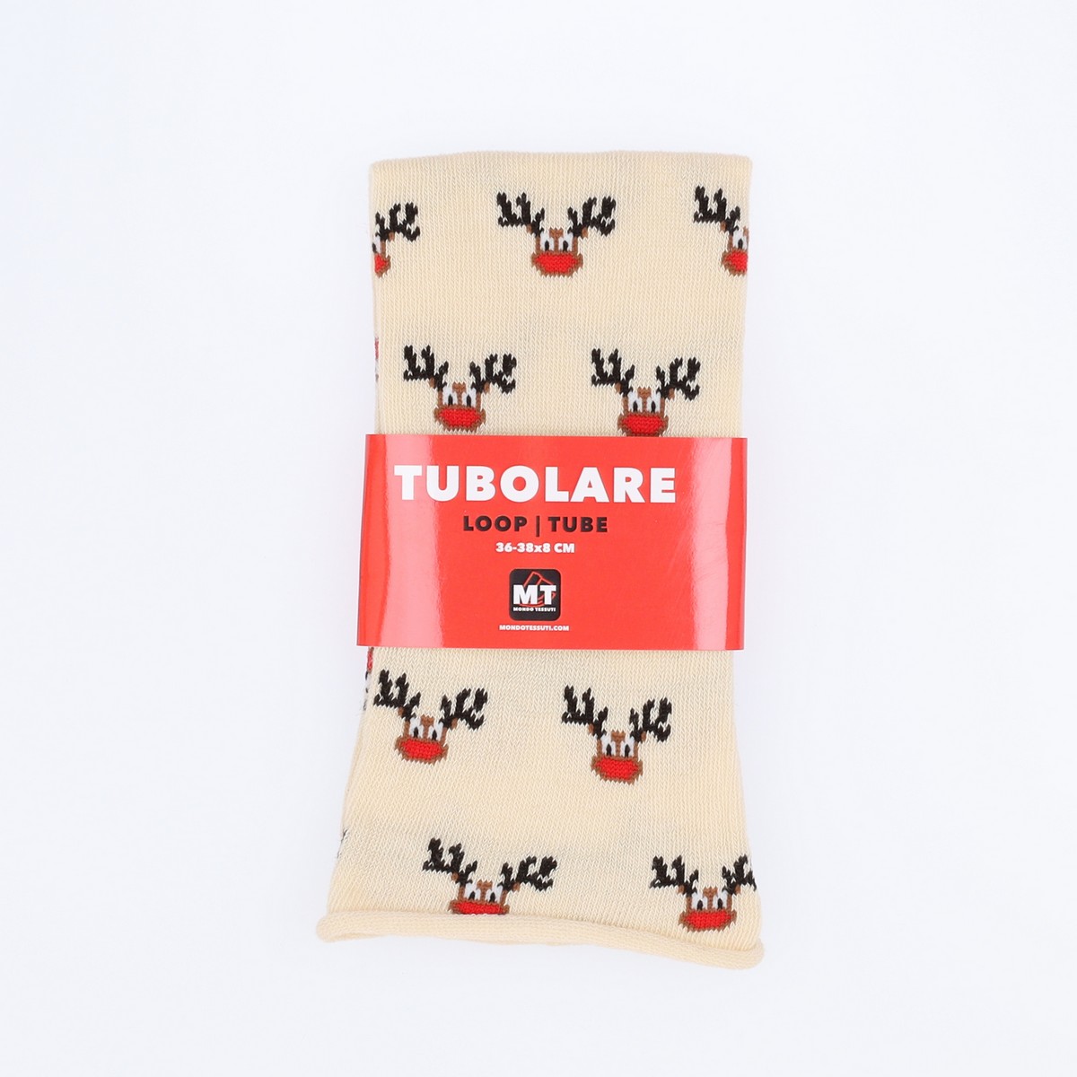 Tubolare Elasticizzato In Maglia - Renna 8cm Panna