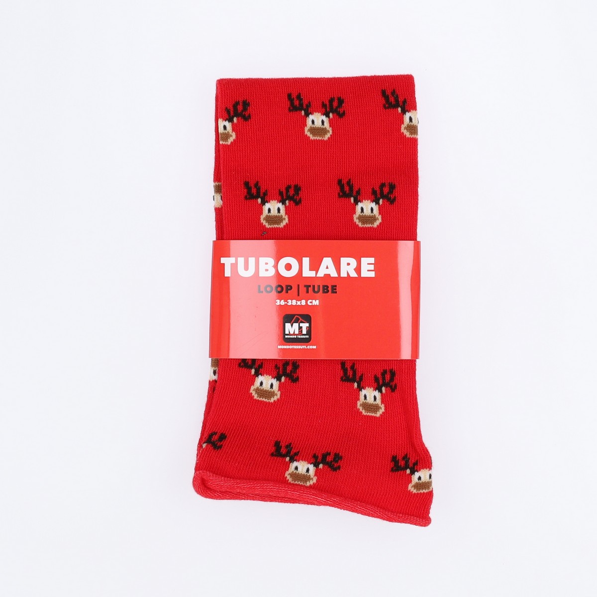 Tubolare Elasticizzato In Maglia - Renna 8cm Rosso