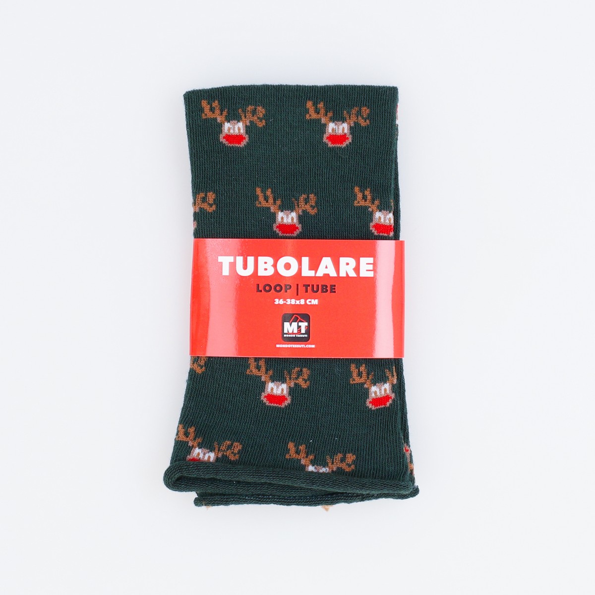 Tubolare Elasticizzato In Maglia - Renna 8cm Verde Inglese