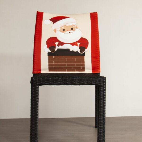 Coprisedia Elasticizzato Universale - Rosso Panna Regali Babbo Natale Camino