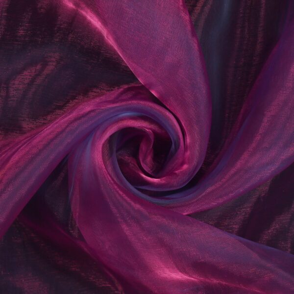 Tessuto in Organza Leggera Cangiante - Fucsia Scuro - Mezzo Metro