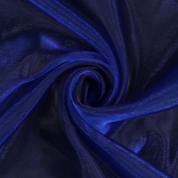 Tessuto in Organza Leggera Cangiante - Blu Scuro - Mezzo Metro