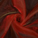 Tessuto in Organza Leggera Cangiante - Rosso Scuro - Mezzo Metro